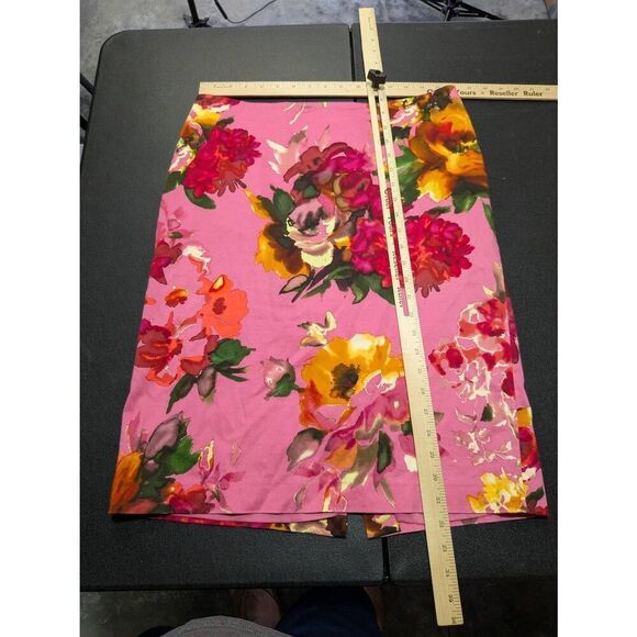 T by Talbots Pink Floral Cotton Skirt Women's 10 - Picture 4 of 4